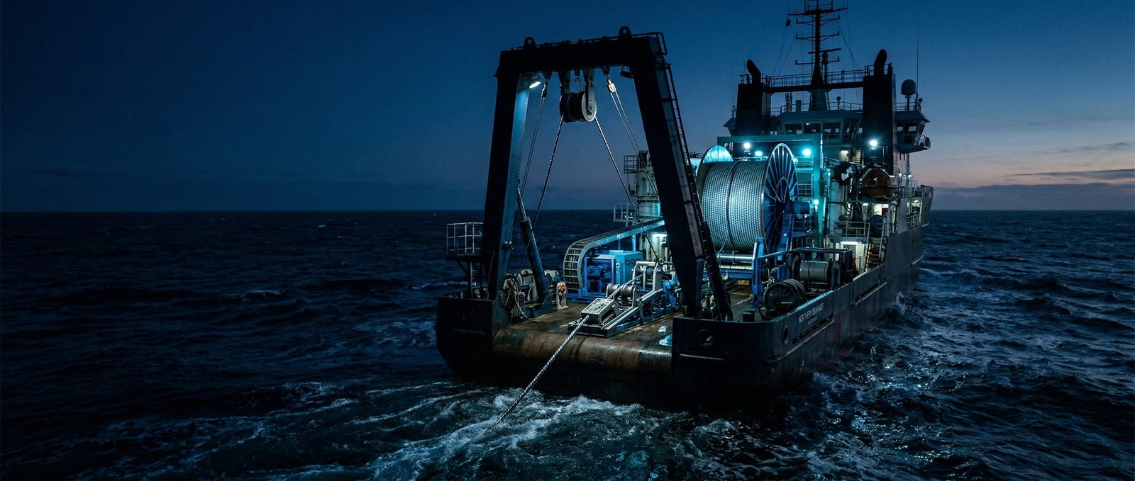 Cable lay vessel at sea